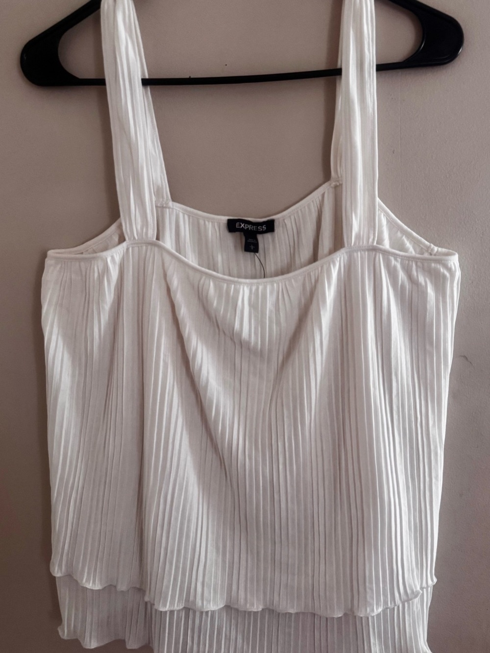 Express White Pleated Camisole Tank